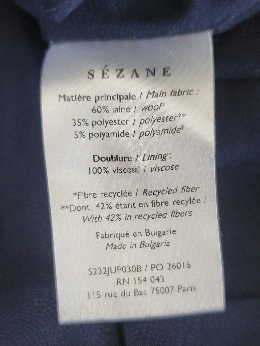 Sezane Gillie Navy Blue and Green Plaid Wool Blend Mini Skirt, 36/4 - Picture 10 of 11